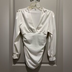 Elegant White V-Neck Women's Top